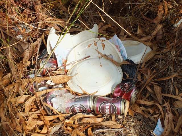 Picnic litter in the Algarve countryside
