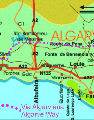 Map of Central Algarve