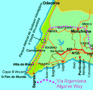 Map of Western Algarve