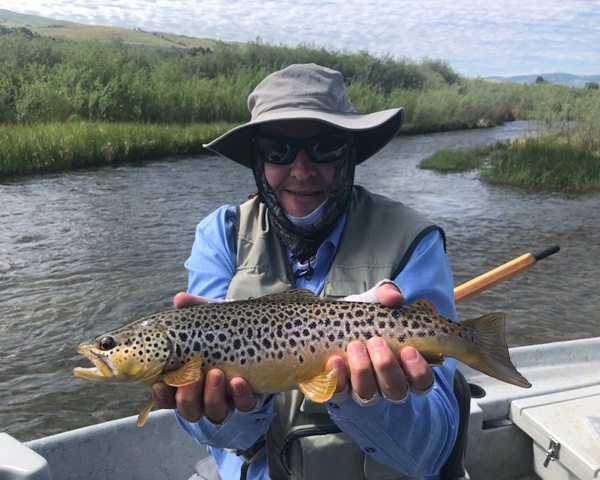 Phil Jones with a Brown Trout from the Beaverhead River