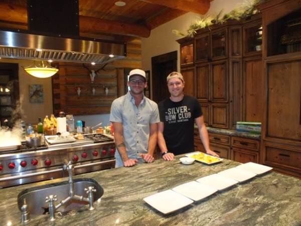 Brian Wasilewski and Colton cooking at Silver Bow Club