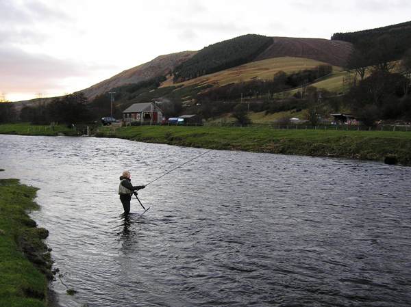 Flyfishing for salmon on the upper Tweed