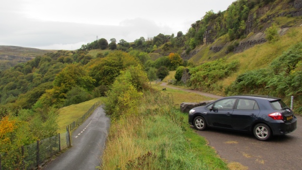 One of the parking places at Cwm Clydach