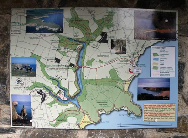 Information board at Stackpole NNR