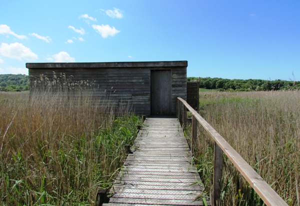 One of the bird hides at Teifi Marshes